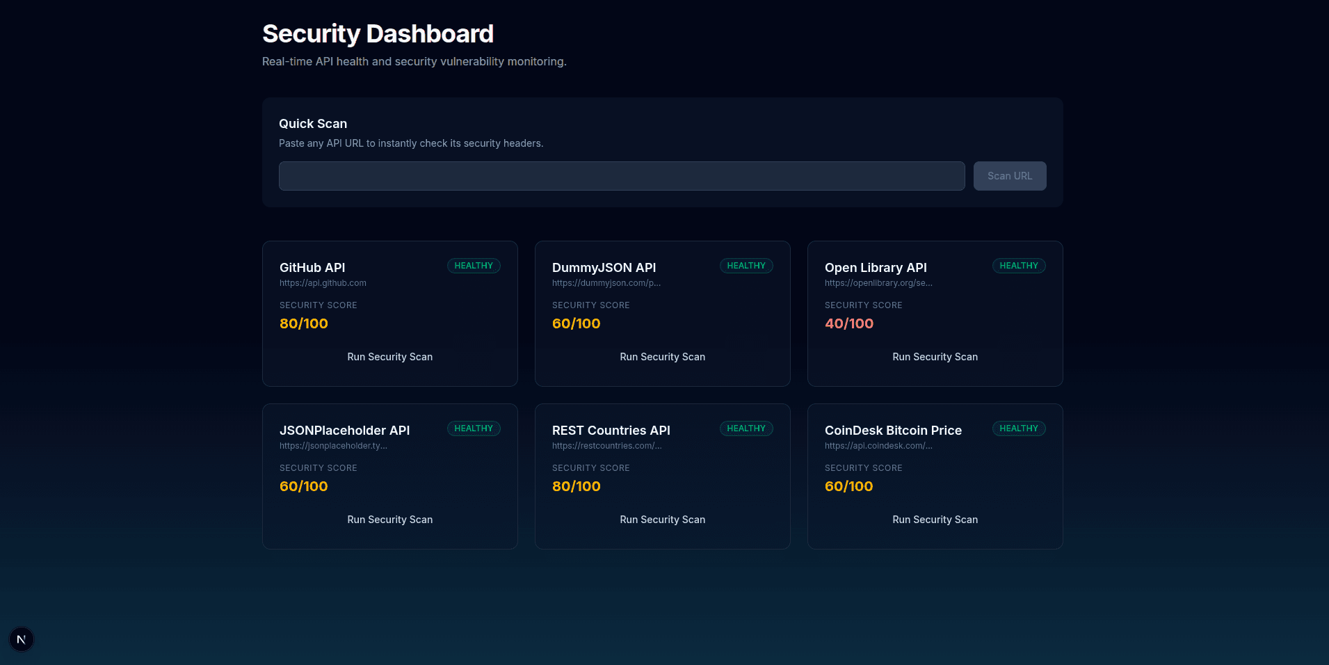 Vigil — API Security Dashboard